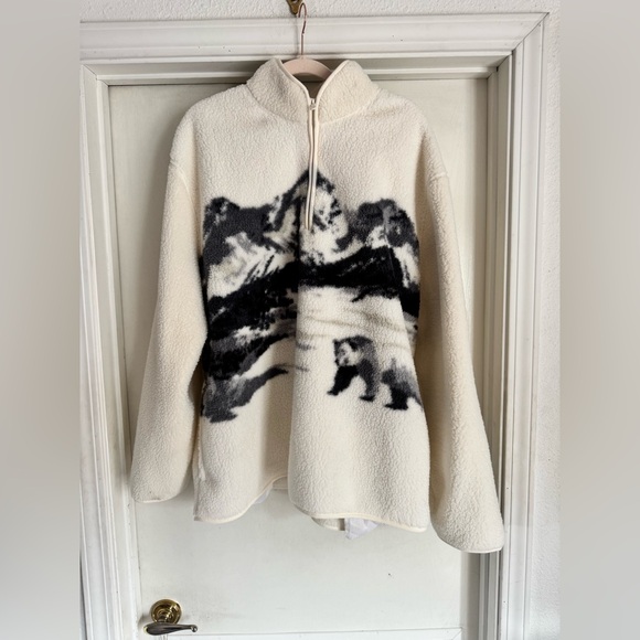 Old Navy Sherp 1/4 Zip Polar Bear - Picture 2 of 10